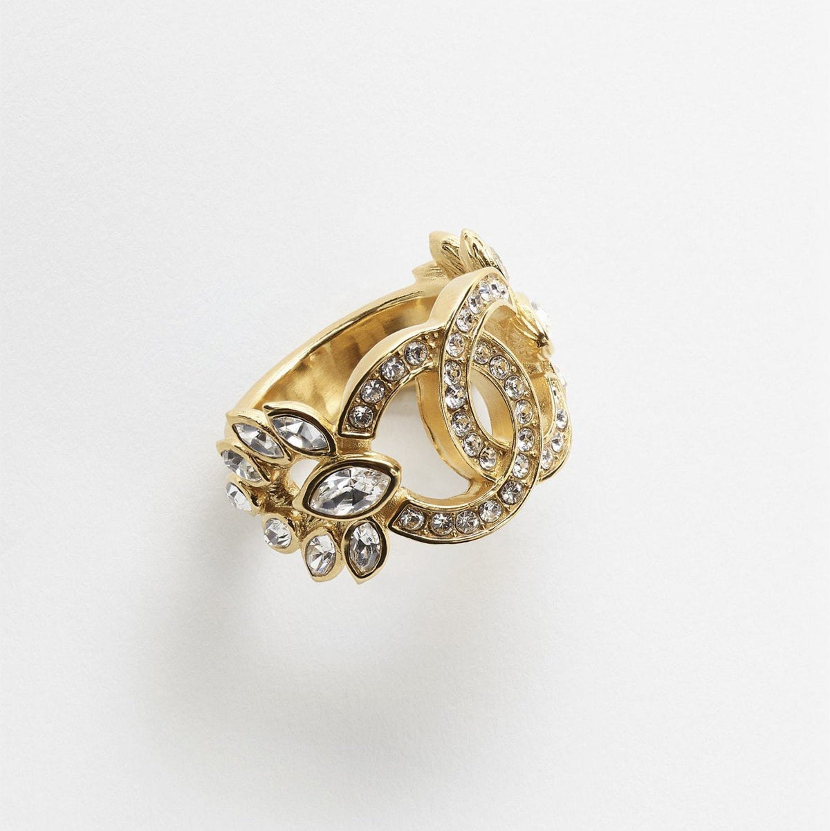 Chanel Flower Crystal Ring - 18K Yellow Gold