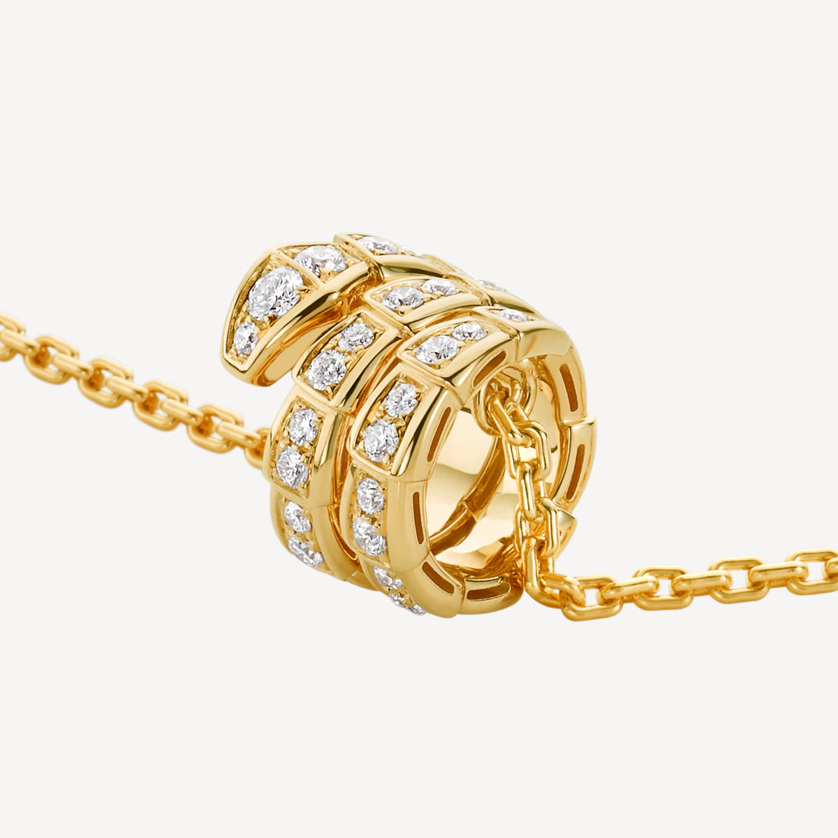 Bvlgari Serpenti Viper Pave Moissanite Necklace - 18K Gold