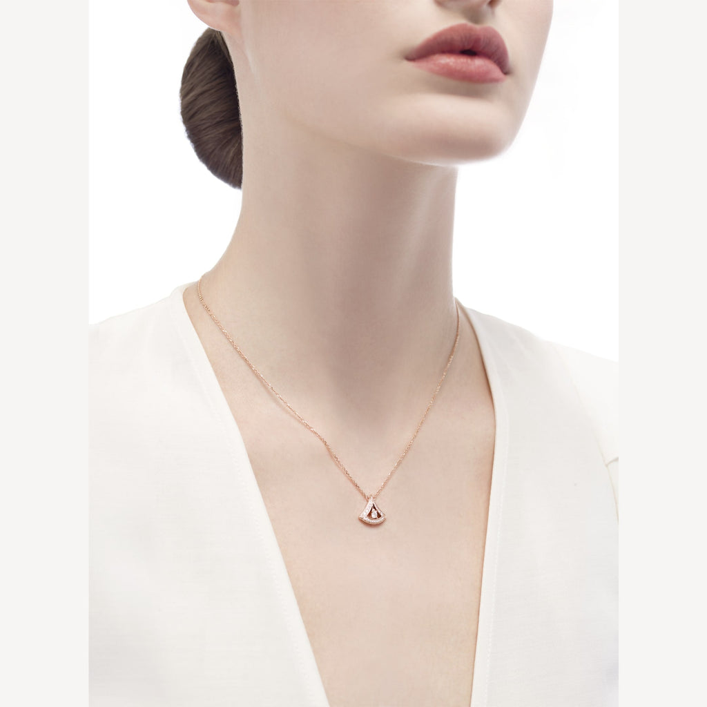 Bvlgari Dream Pave Diamond Openwork Necklace - 18K Gold
