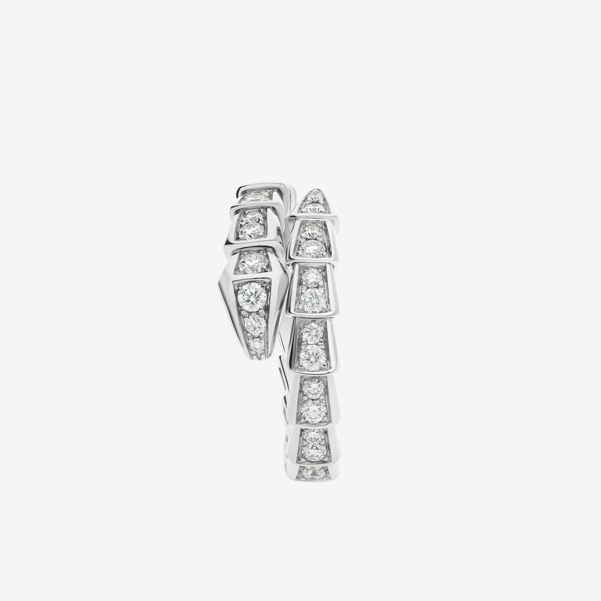 Bvlgari Serpenti Viper Pave Moissanite Ring - 18K White Gold
