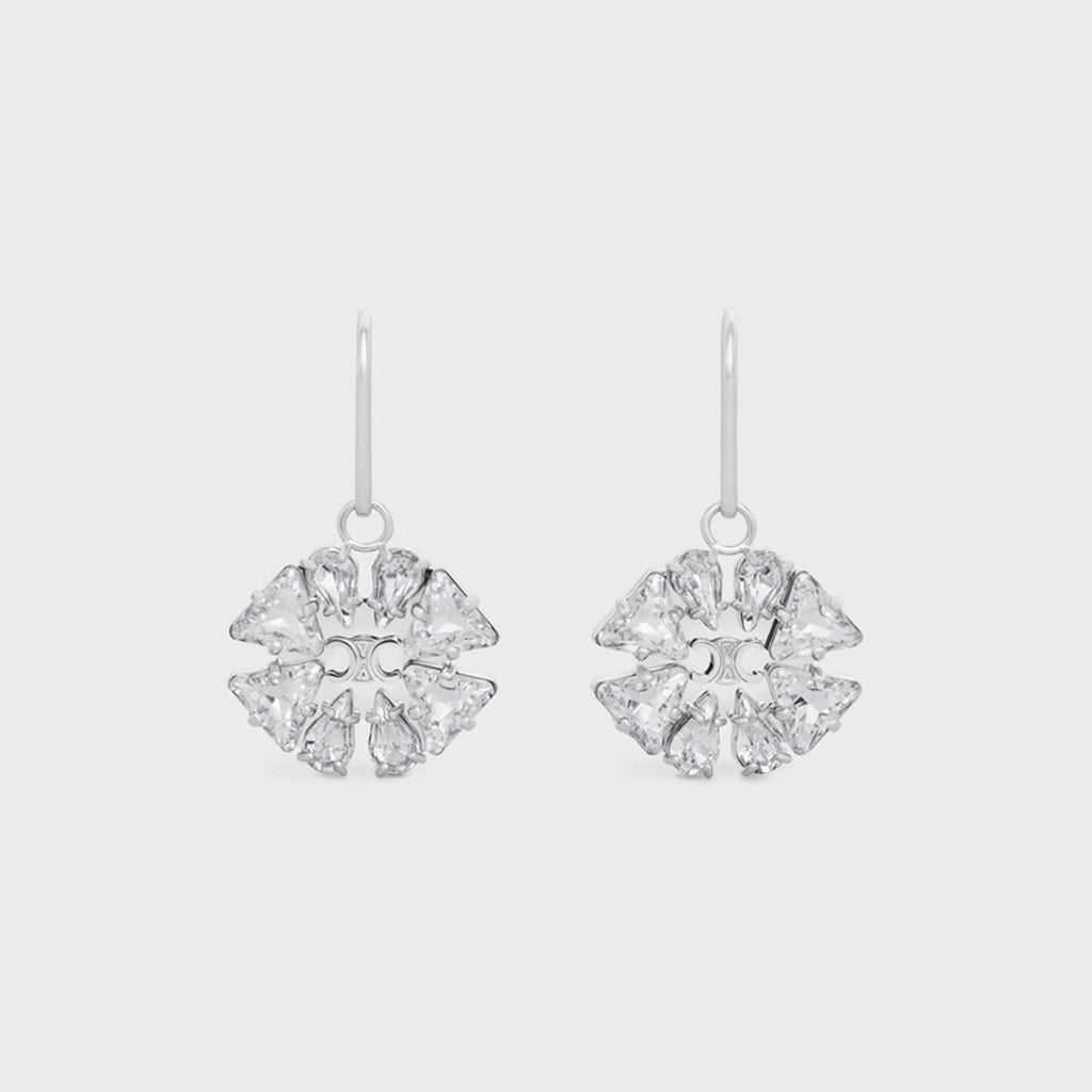 Celine Triomphe Daisy Earrings - 18K White Gold