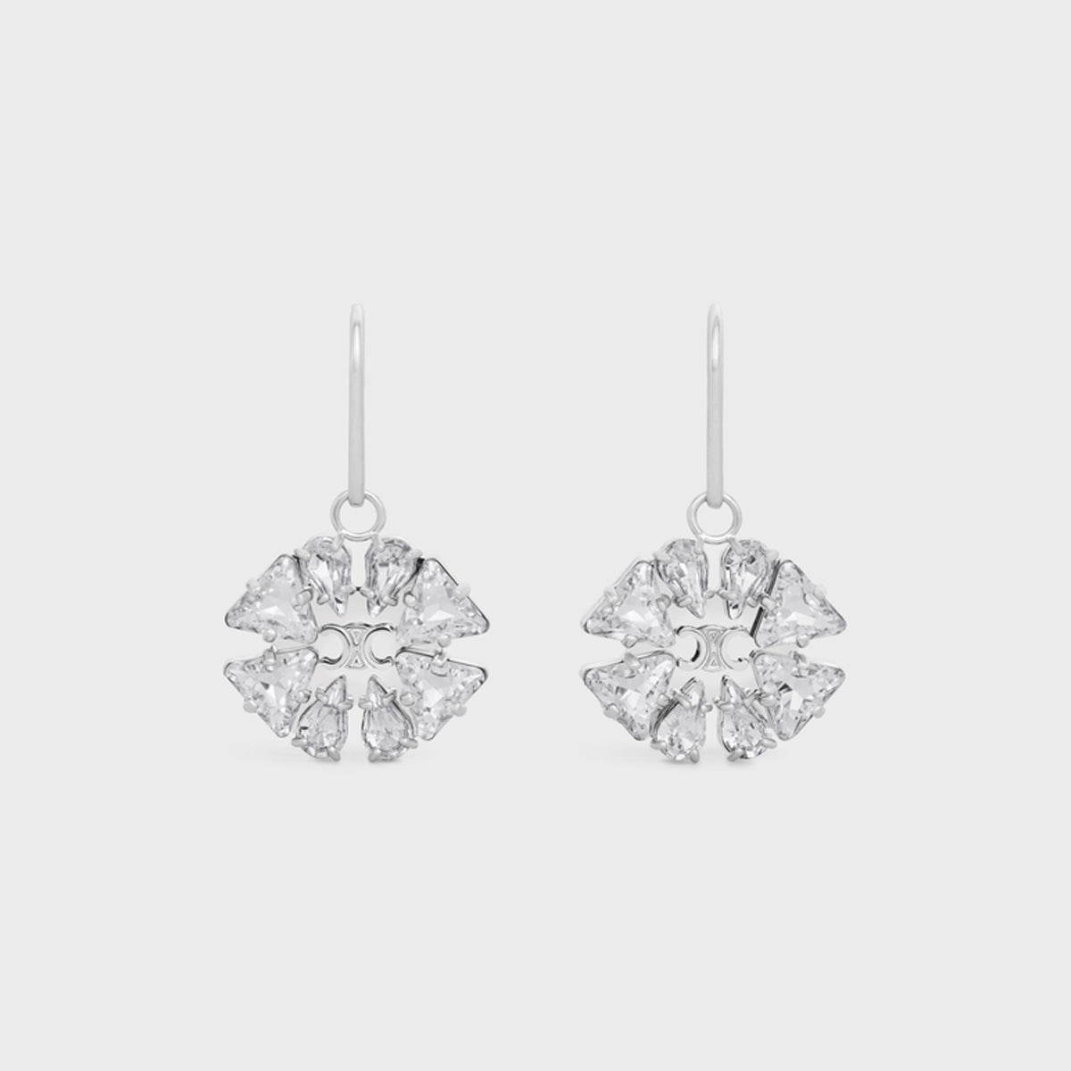 Celine Triomphe Daisy Earrings - 18K White Gold