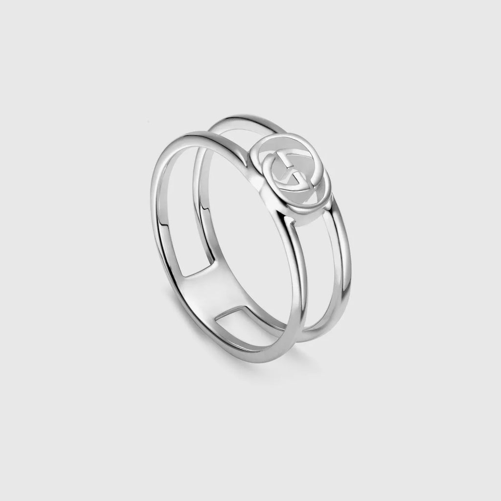 Gucci Double G Interlocking G Thin Open Ring