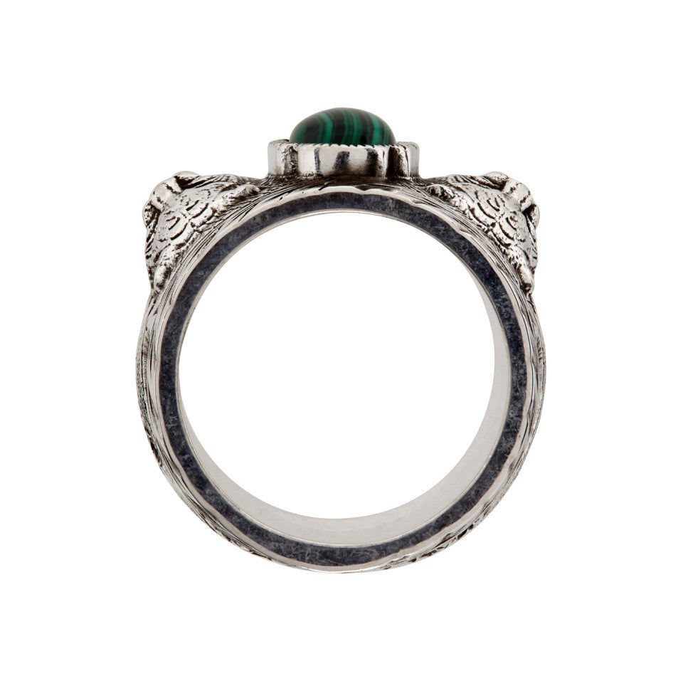 Gucci Double G Feline Garden Green Ring