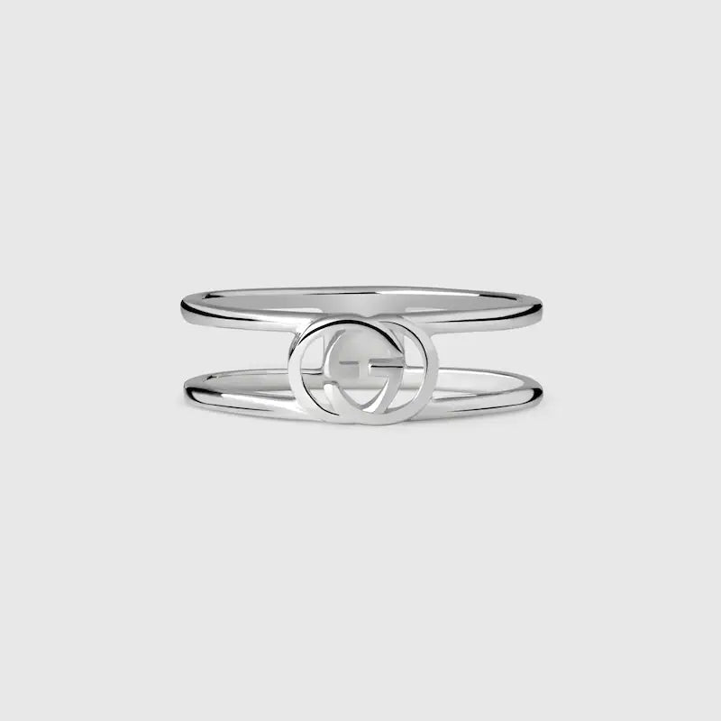 Gucci Double G Interlocking G Thin Open Ring