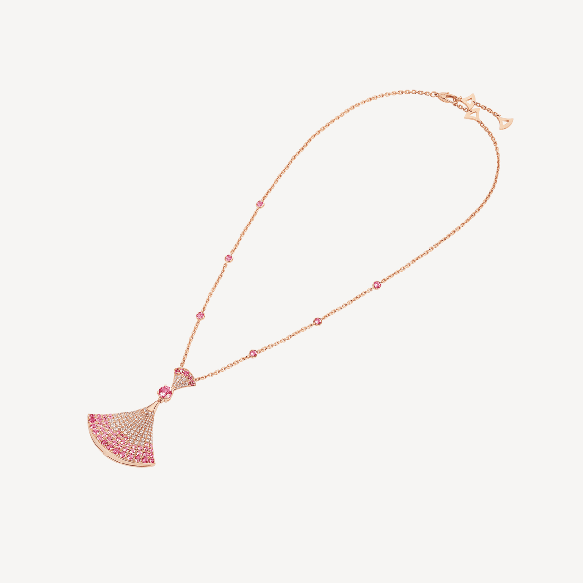 Bvlgari DIVAS' DREAM Pink Moissanite Necklace - 18K Gold
