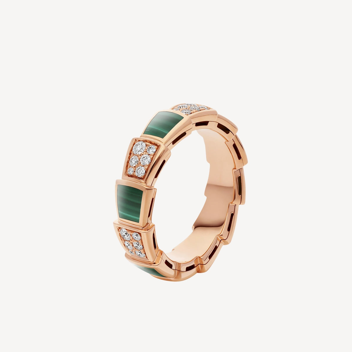 Bvlgari Serpenti Viper Malachite Ring - 18K Rose Gold