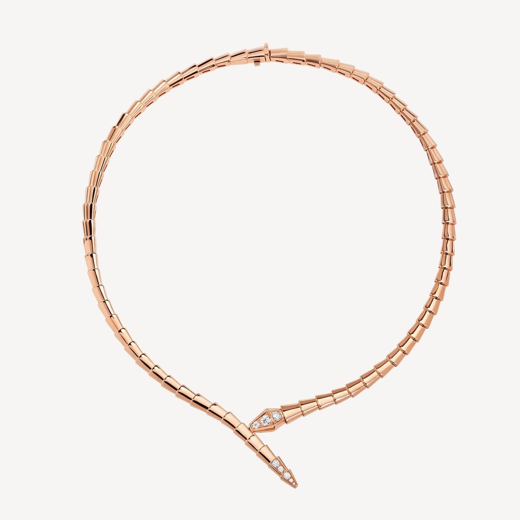Bvlgari Serpenti Viper Demi-Pave Diamond Necklace - 18K Gold