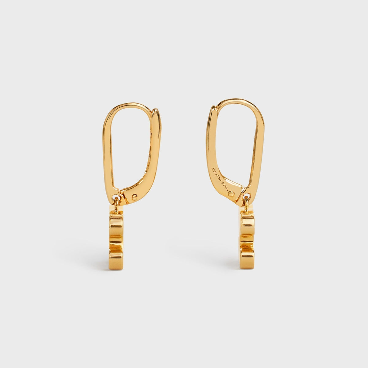Celine Triomphe Rhinestone Earrings - 18K Yellow Gold