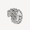 Bvlgari Serpenti Viper Full Pave Moissanite Ring - 18K White Gold