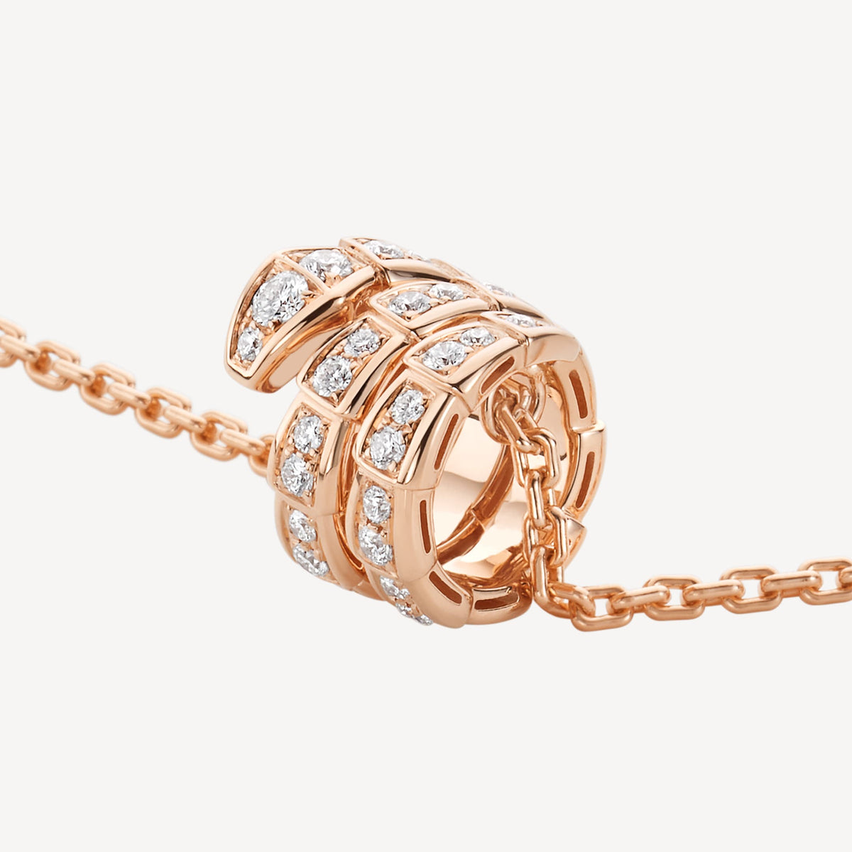 Bvlgari Serpenti Viper Pave Moissanite Necklace - 18K Gold