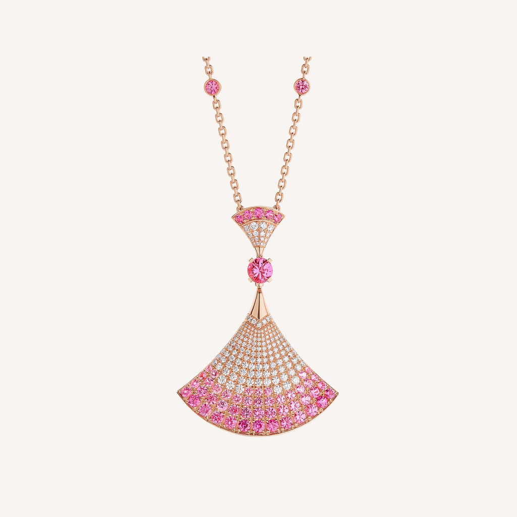 Bvlgari DIVAS' DREAM Pink Moissanite Necklace - 18K Gold