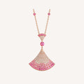 Bvlgari DIVAS' DREAM Pink Moissanite Necklace - 18K Gold
