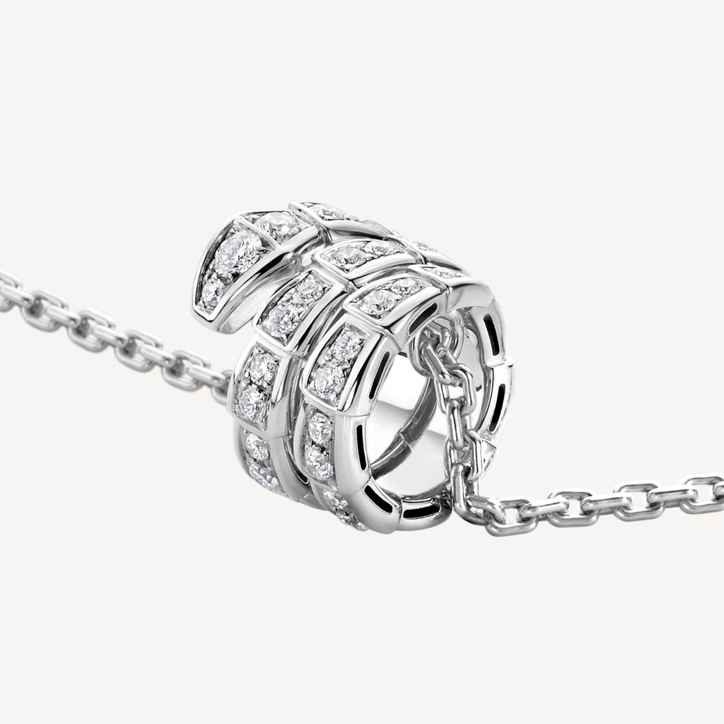 Bvlgari Serpenti Viper Pave Moissanite Necklace - 18K Gold