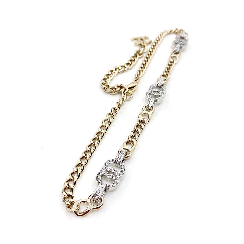 Chanel Crystal Chain Links Choker Necklace