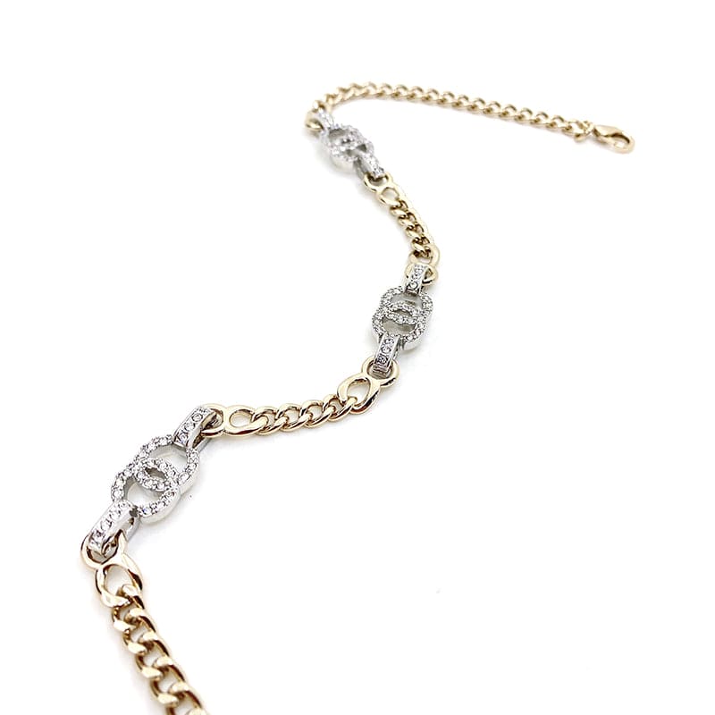 Chanel Crystal Chain Links Choker Necklace