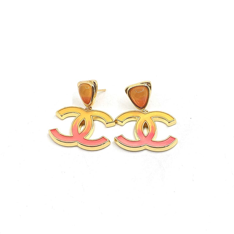 Chanel Classic Peach Dangle Earrings - 18K Yellow Gold