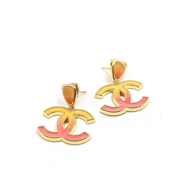 Chanel Classic Peach Dangle Earrings - 18K Yellow Gold