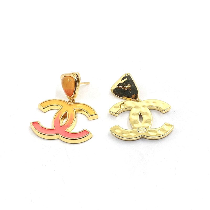 Chanel Classic Peach Dangle Earrings - 18K Yellow Gold