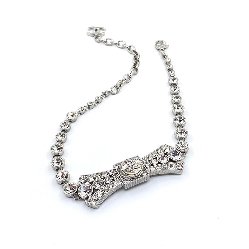 Chanel Diamond Bow Tie Pendant Necklace