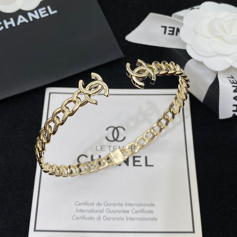 Chanel Interlocking Cuff Logo Choker Necklace