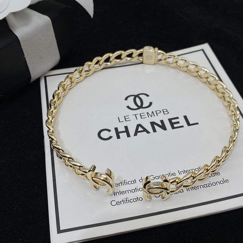 Chanel Interlocking Cuff Logo Choker Necklace
