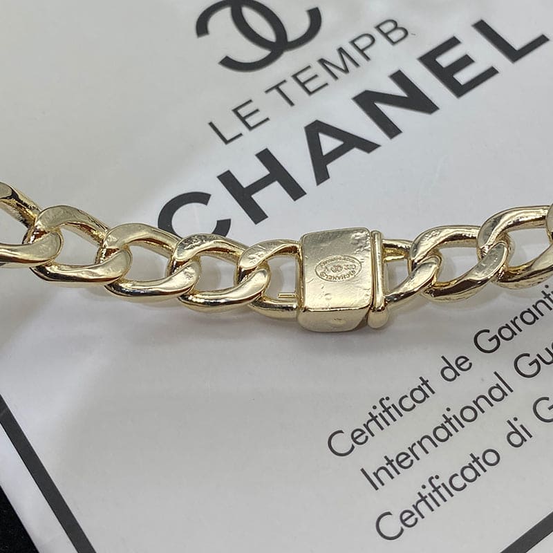Chanel Interlocking Cuff Logo Choker Necklace
