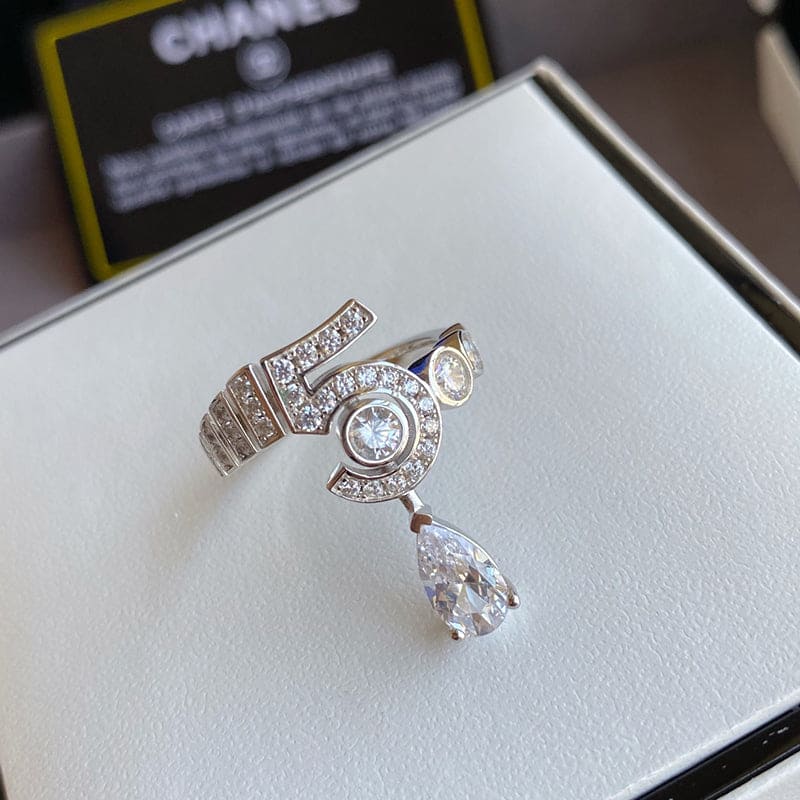 Chanel Diamond No.5 Drop Ring - 18K White Gold