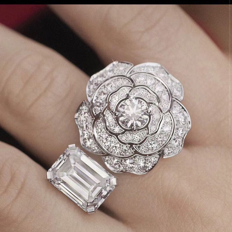 Chanel Diamond Camelia Ring - 18K White Gold