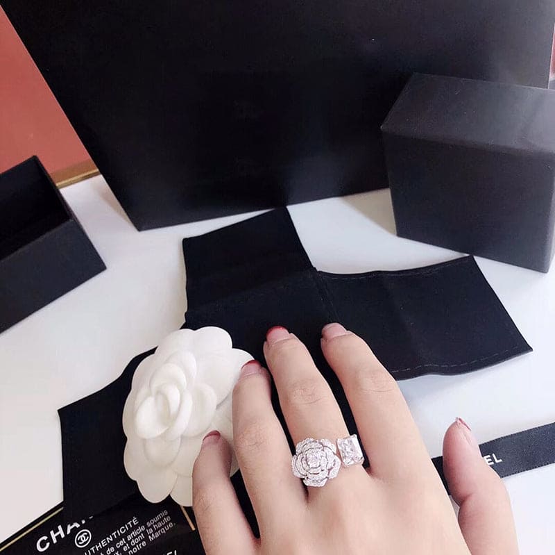 Chanel Diamond Camelia Ring - 18K White Gold