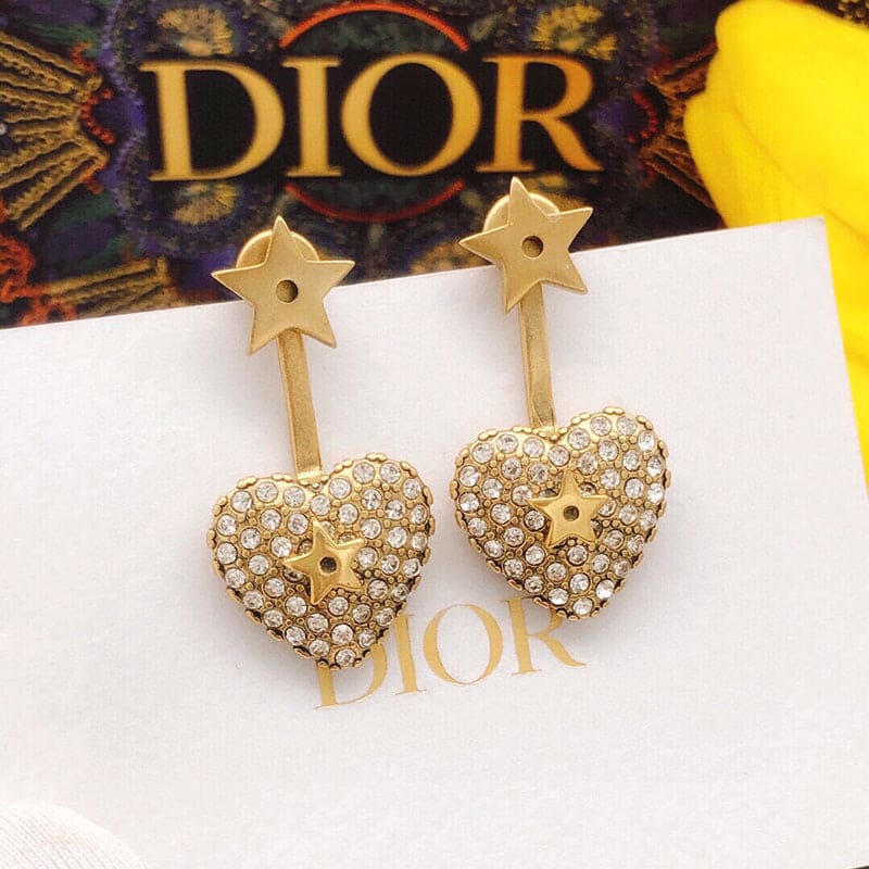 Dior Star & Heart Earrings - 18K Yellow Gold
