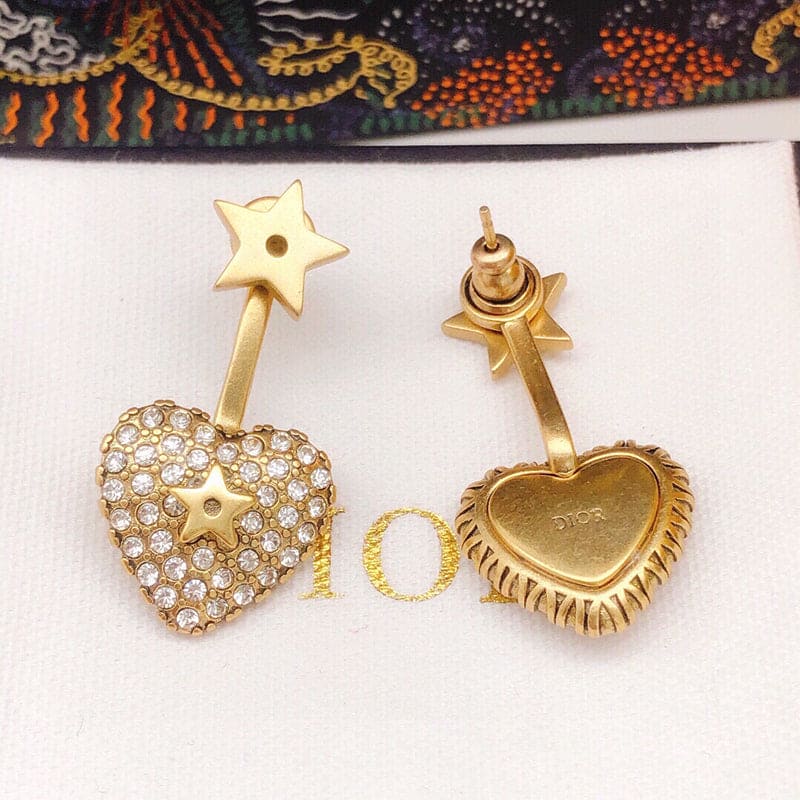 Dior Star & Heart Earrings - 18K Yellow Gold