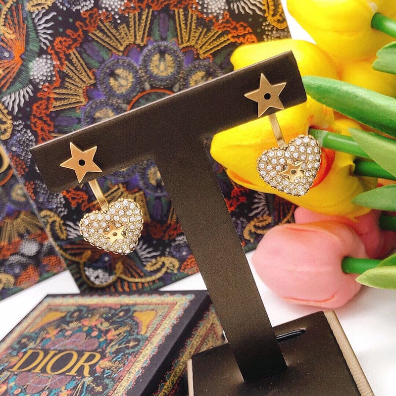 Dior Star & Heart Earrings - 18K Yellow Gold