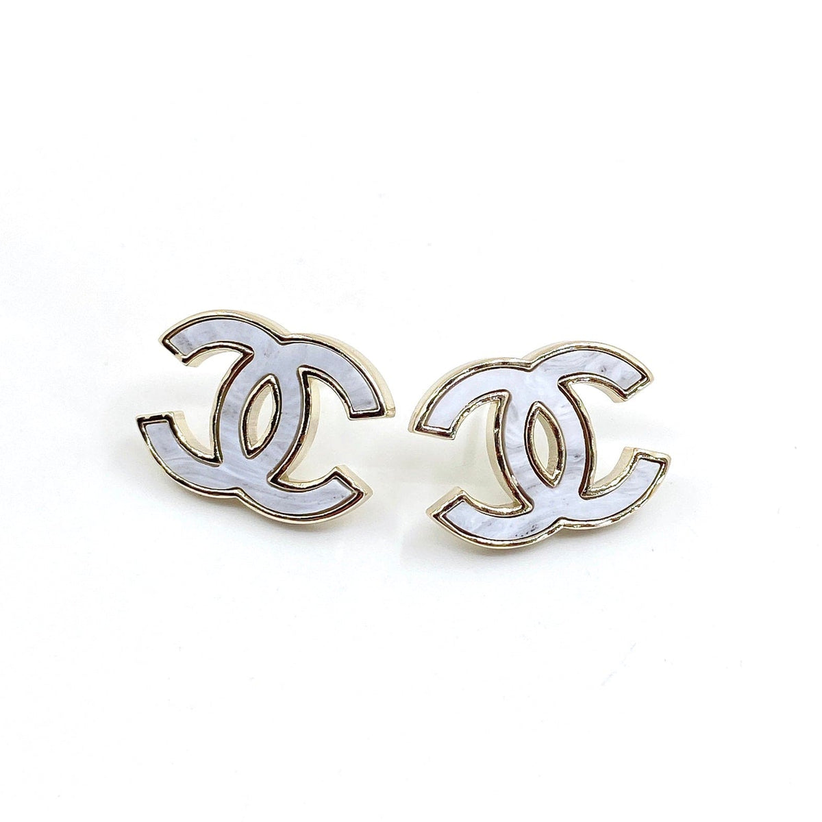 Chanel Marble Earrings - 18K Yellow Gold