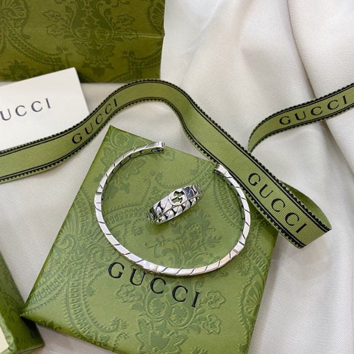 Gucci Double G Interlocking G Cuff Bracelet