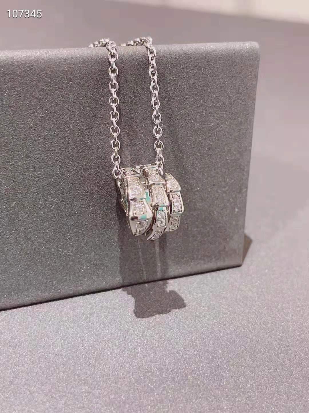Bvlgari Serpenti Viper Pave Moissanite Necklace - 18K Gold