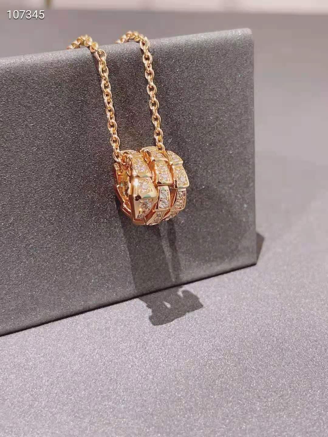 Bvlgari Serpenti Viper Pave Moissanite Necklace - 18K Gold