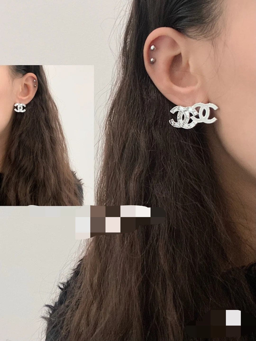 Chanel Crystal Earrings - 18K White Gold
