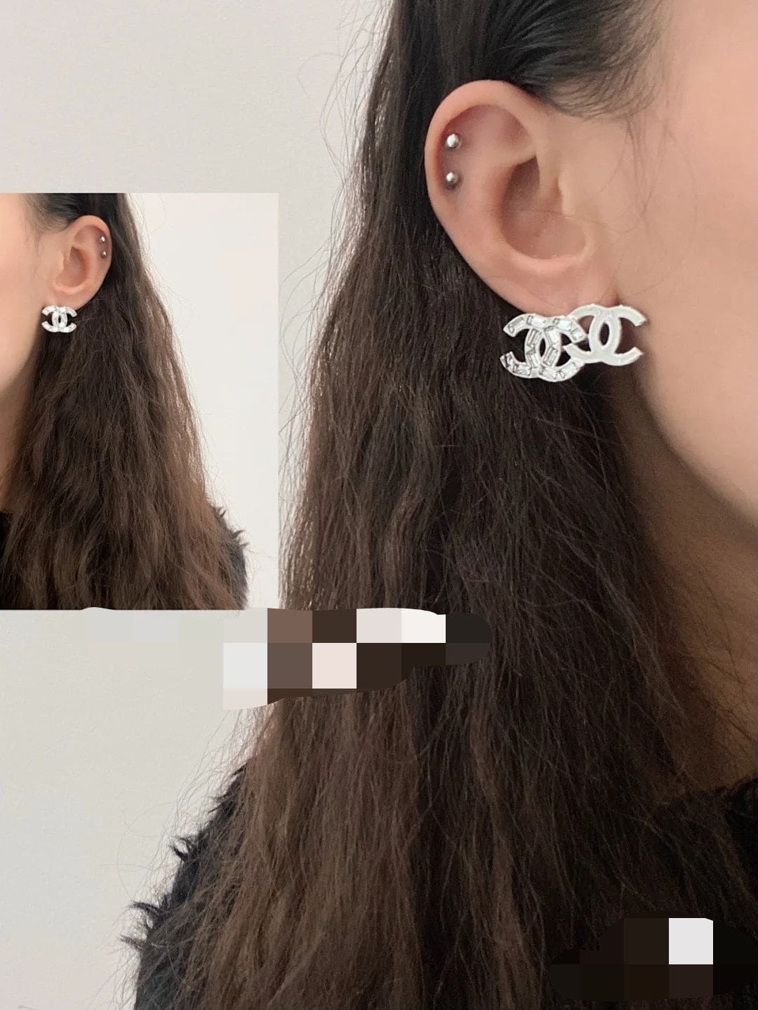 Chanel Crystal Earrings - 18K White Gold