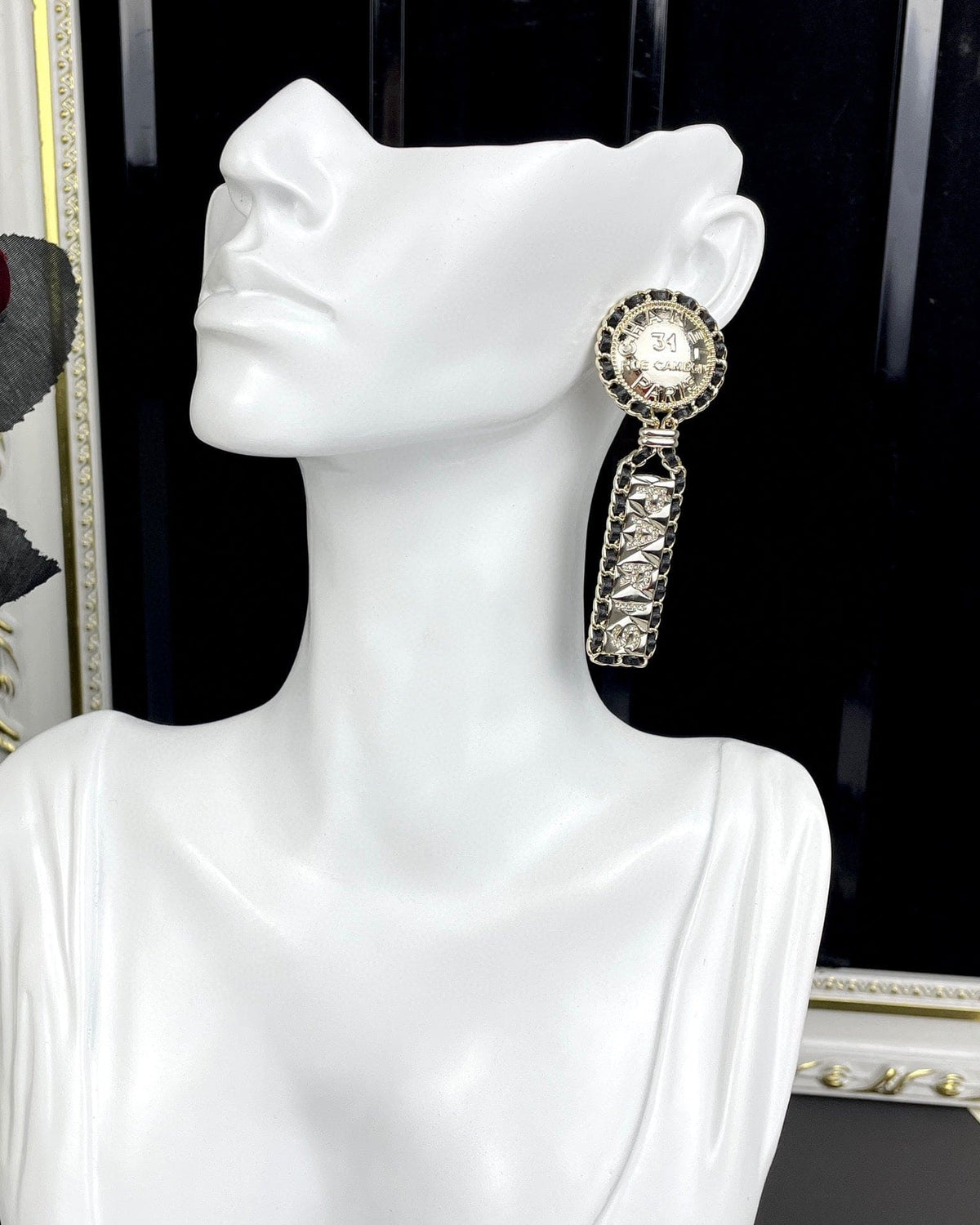Chanel Leather Earrings - 18K Yellow Gold