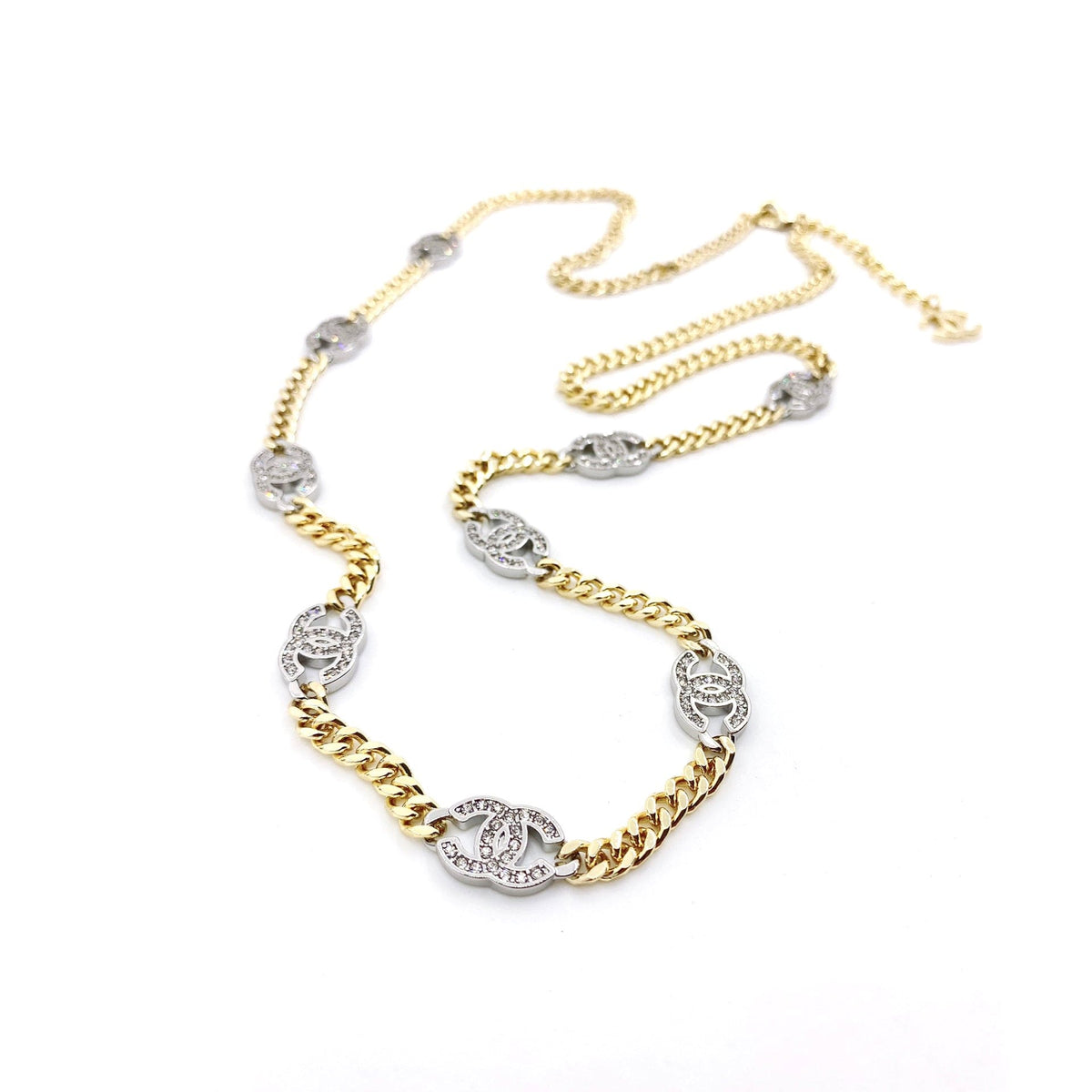 Chanel Crystal Chain Link Necklace