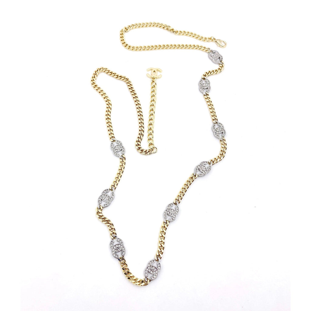 Chanel Crystal Chain Link Necklace