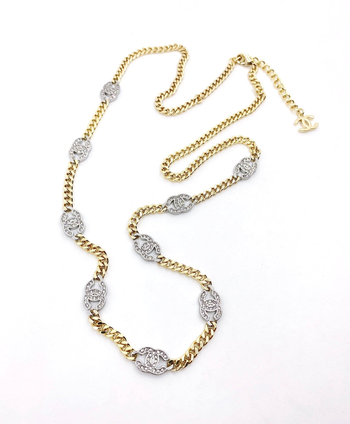 Chanel Crystal Chain Link Necklace
