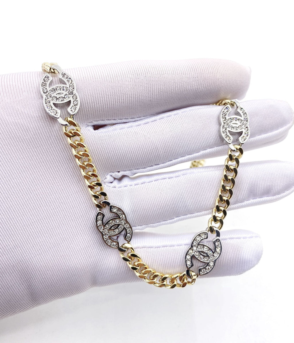 Chanel Crystal Chain Link Necklace