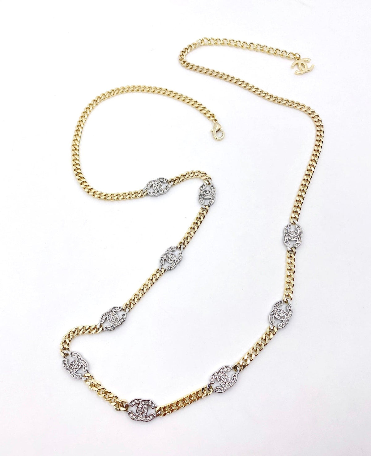 Chanel Crystal Chain Link Necklace