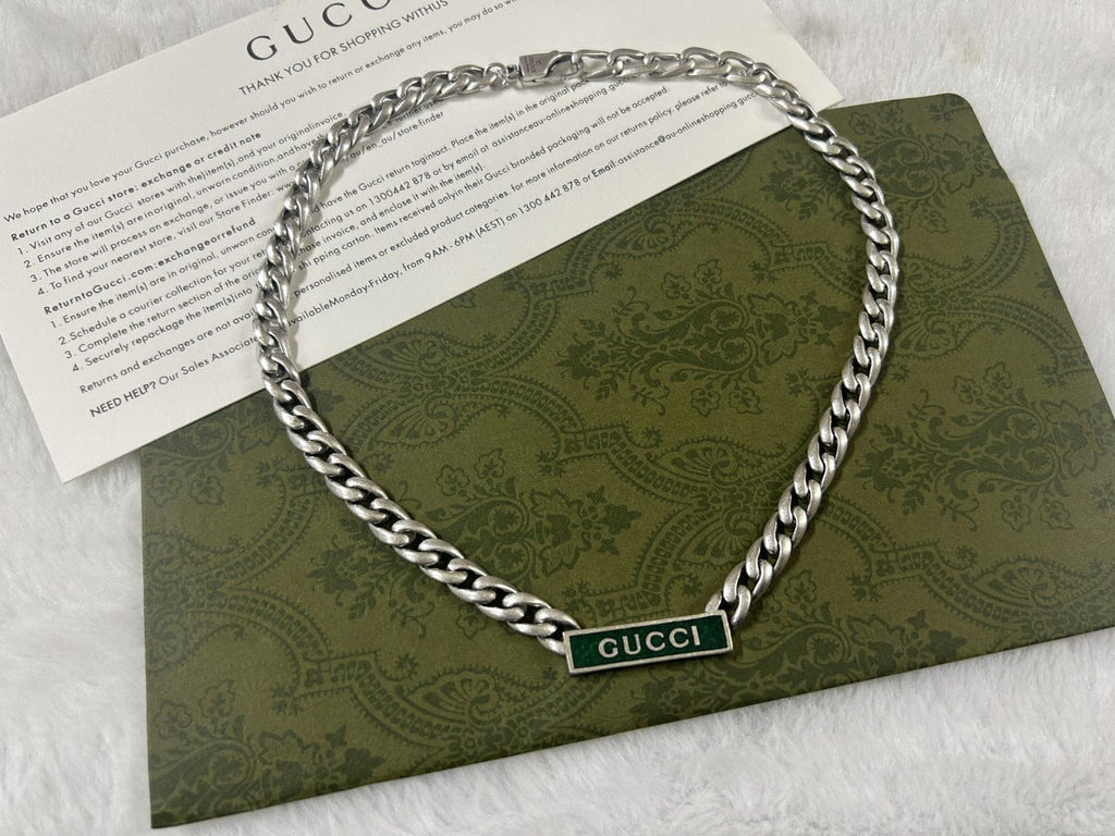 Gucci Double G Enamel Chain Necklace