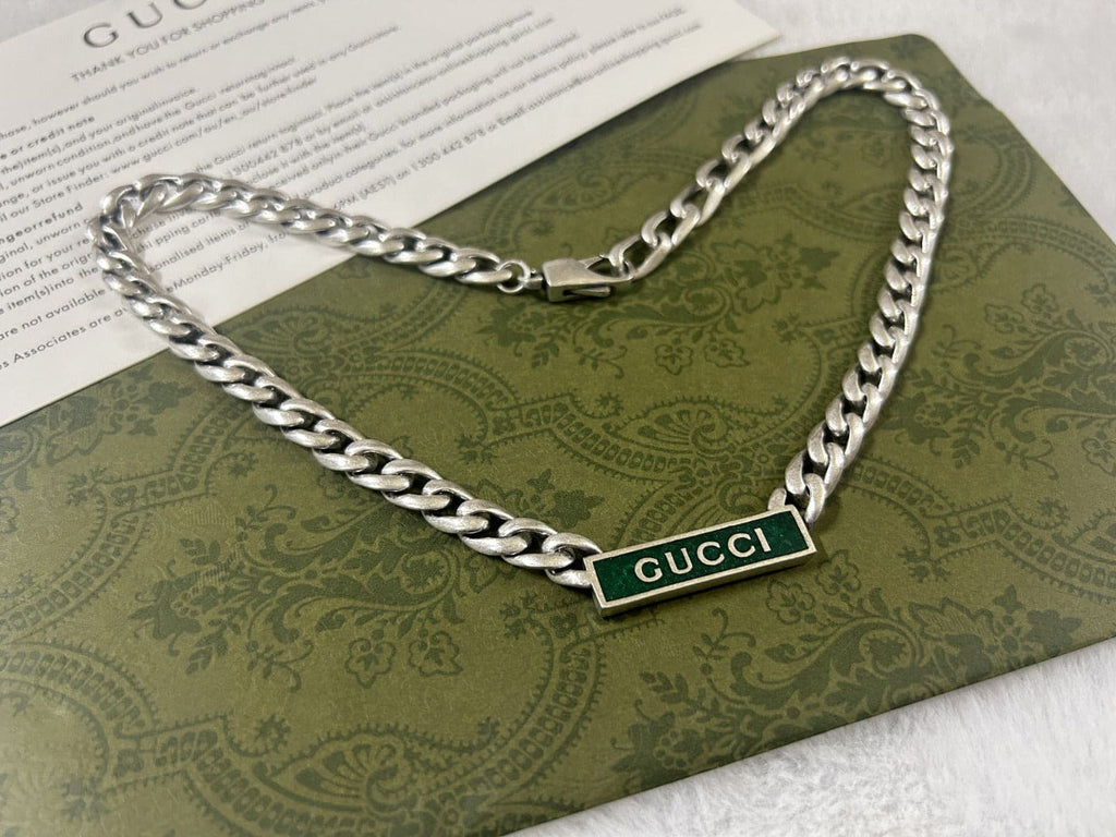 Gucci Double G Enamel Chain Necklace