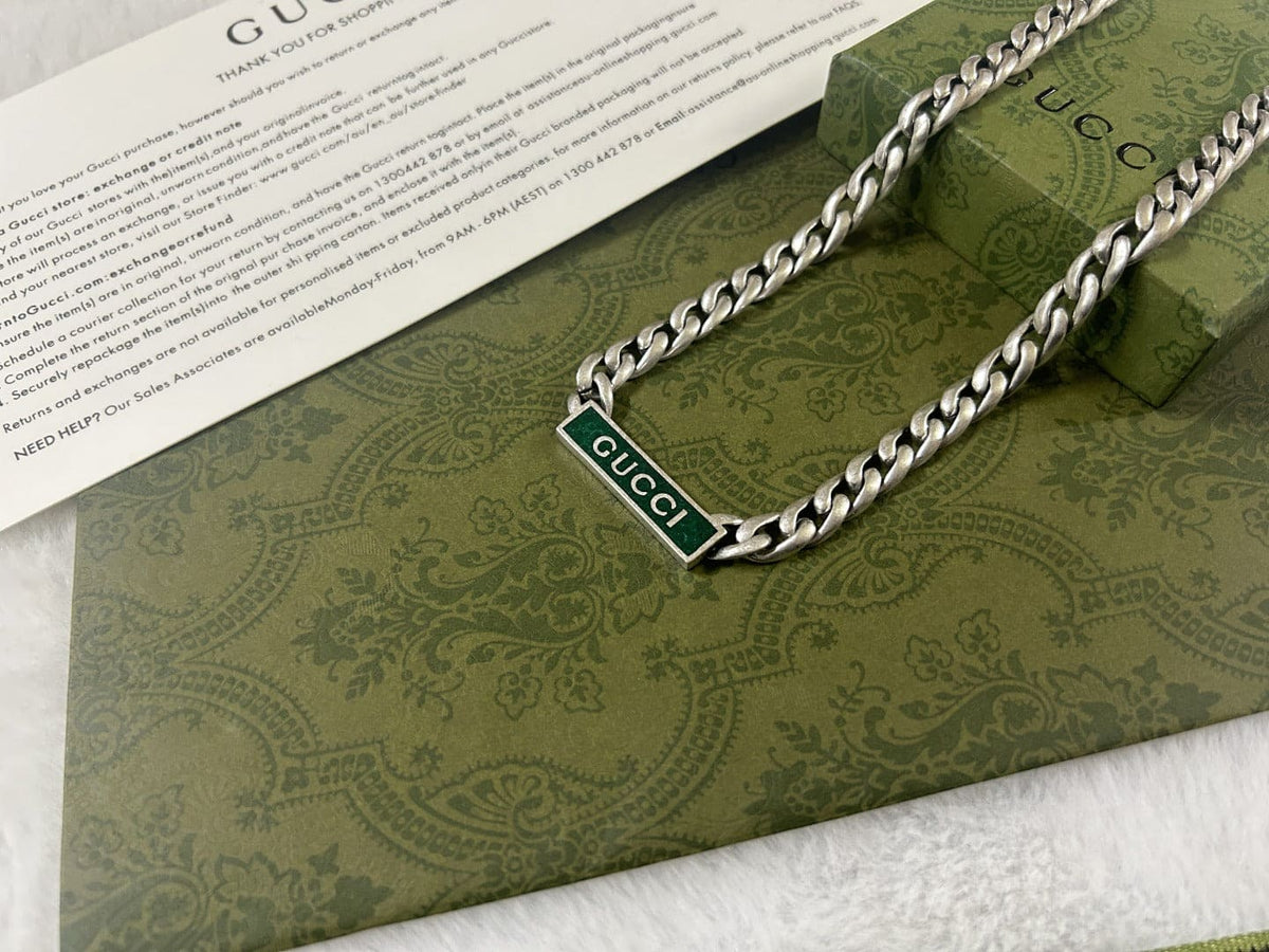 Gucci Double G Enamel Chain Necklace