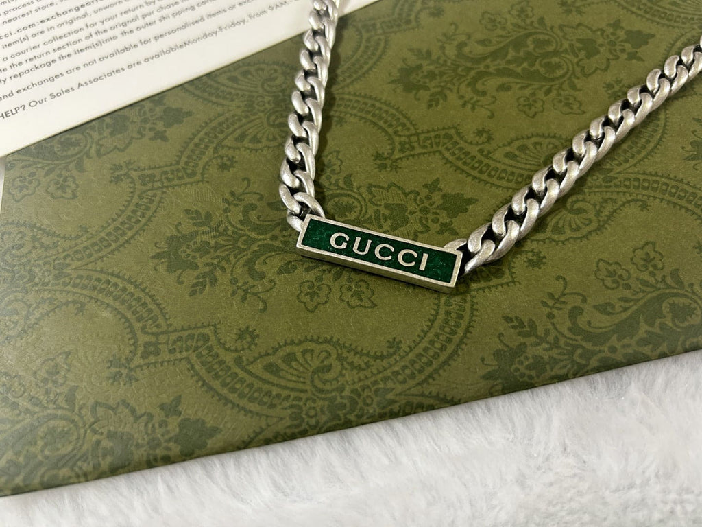 Gucci Double G Enamel Chain Necklace