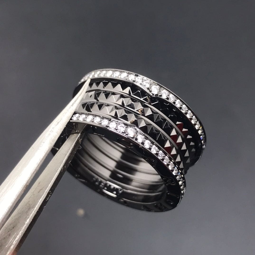 B.zero1 Black Ceramic Ring - 18K White Gold